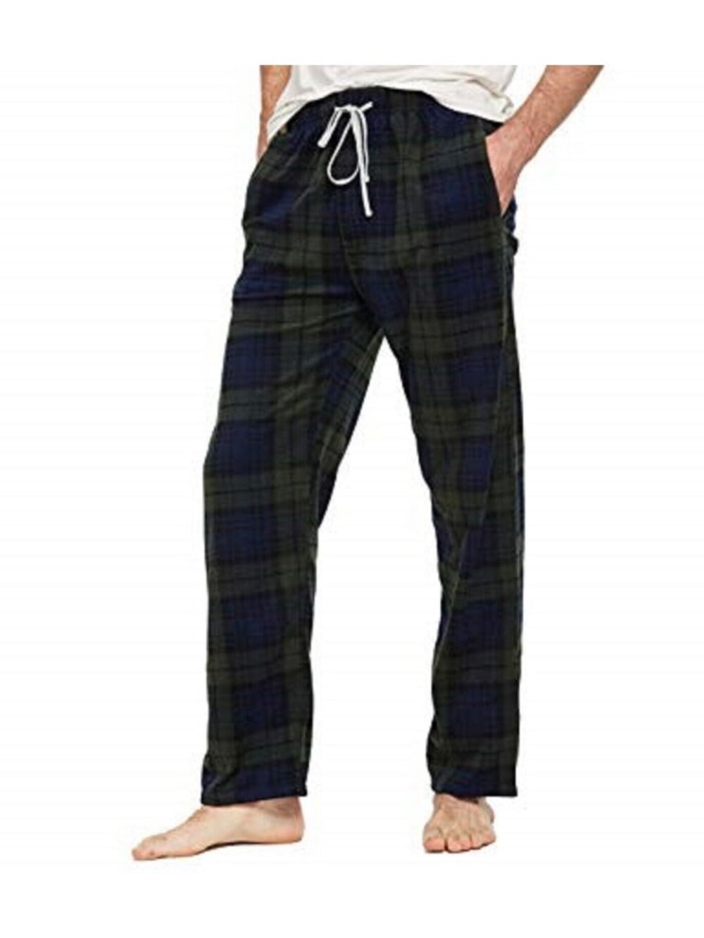 Fleece Pajama Pant Lounge Pant Dark Green Plaid Size Extra Large Men's